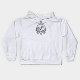 HomeSchoolTattoo Anchor with ship and lighthouse Kids Hoodie